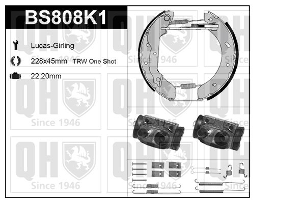 QUINTON HAZELL Комплект тормозных колодок BS808K1